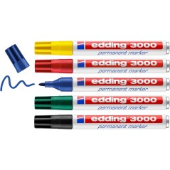 Edding 3000 Lot de 5 marqueurs permanents pointe ogive