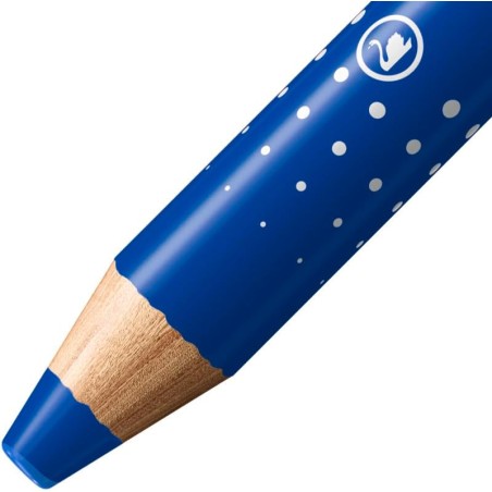 crayon bleu à pois blancs