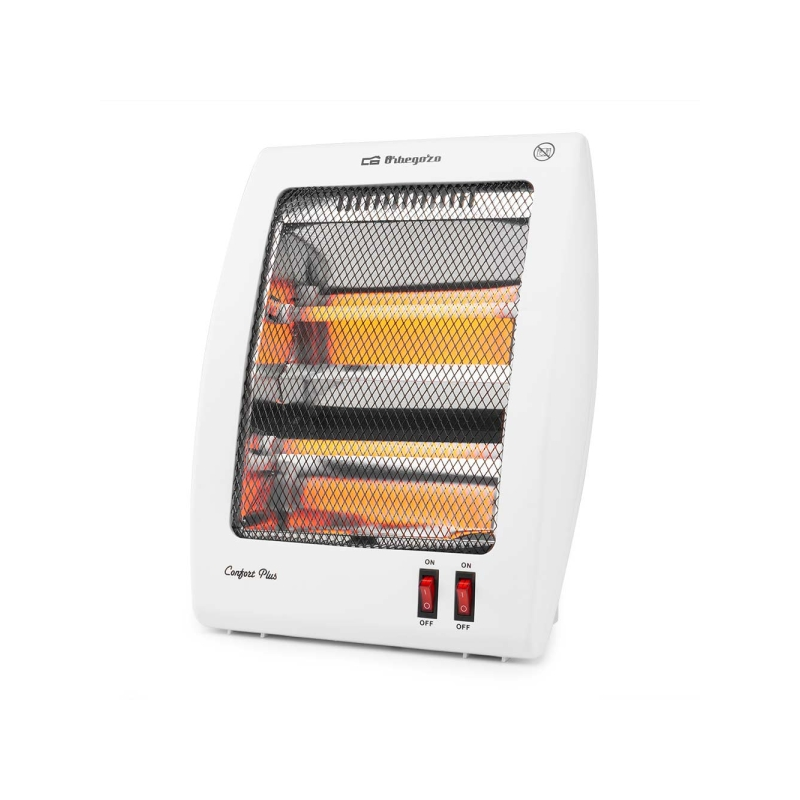 Chauffage à quartz Orbegozo BP 5010 - Puissance 800 W - Sécurité anti-basculement - 2 niveaux de chaleur - Réflecteur protégé -