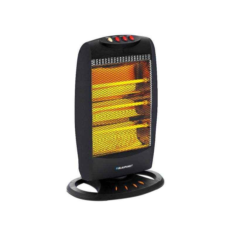 Chauffage à quartz Blaupunkt - Puissance 1200 W - Oscillant - Température réglable - 4 tubes halogènes - Interrupteur anti-bascu