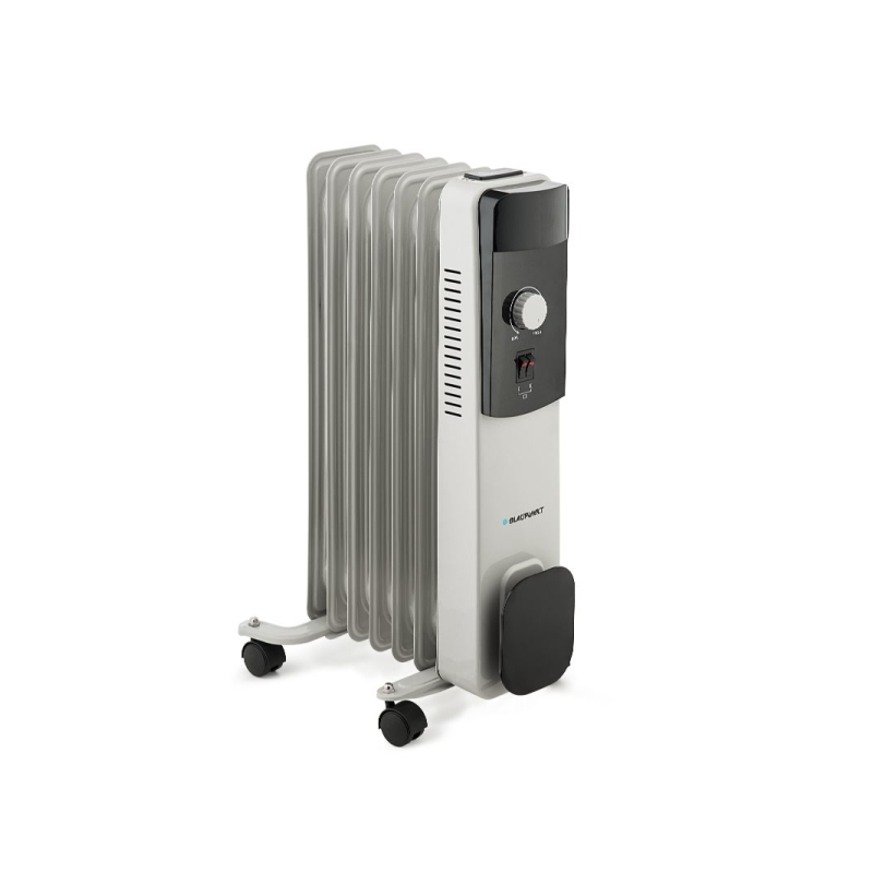 Radiateur à bain d'huile Blaupunkt - Puissance 1500 W - Roulettes - Thermostat réglable - Rangement du cordon - Poignée latérale