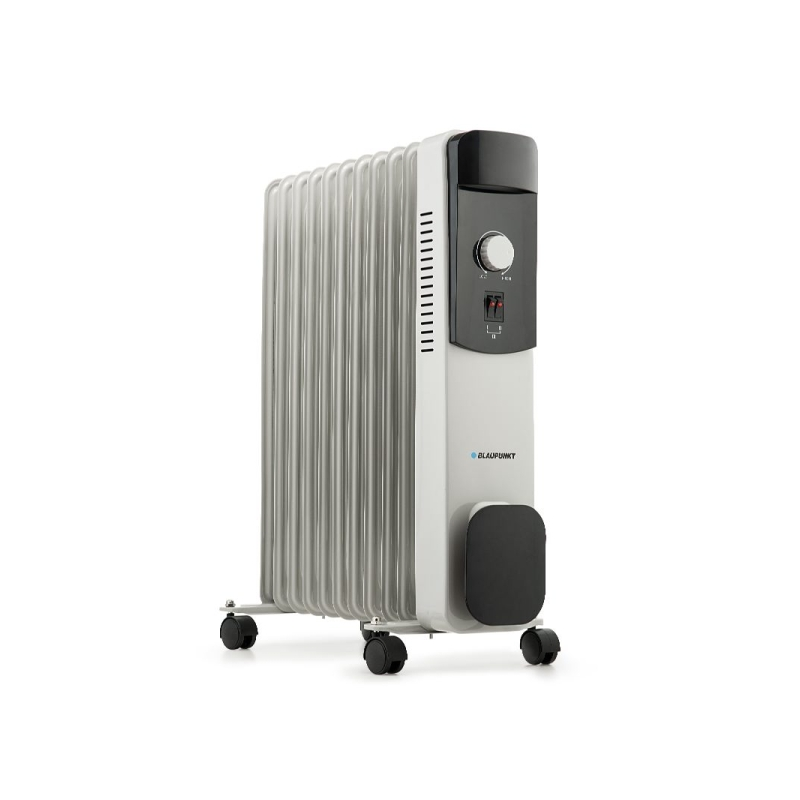 Radiateur à bain d'huile Blaupunkt - Puissance 2500 W - Thermostat réglable - Roulettes - Rangement du câble - Voyant lumineux -
