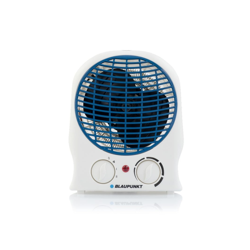 Chauffage d'appoint Blaupunkt - Puissance 2000 W - Température réglable - Fonction ventilateur - Thermostat - Blanc et bleu