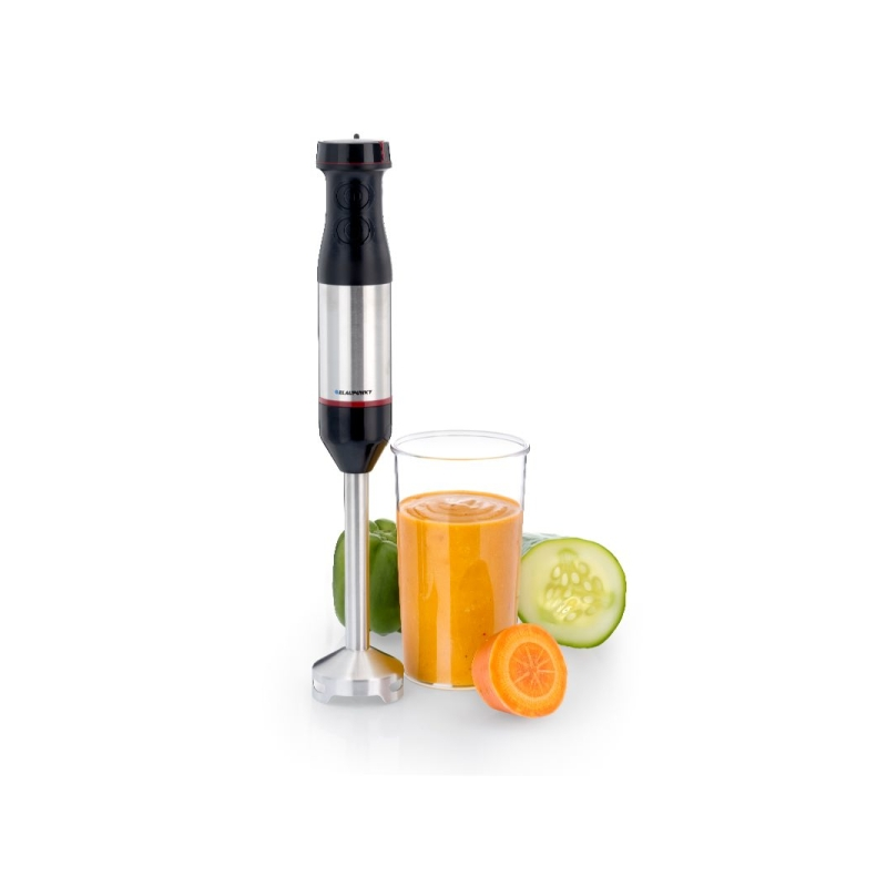 Mixeur plongeant Blaupunkt - Puissance 800 W - Lames en acier inoxydable - Mode turbo - Bol de 1 litre - Noir et gris
