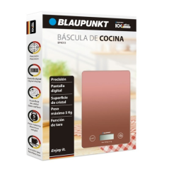 Balance de cuisine numérique Blaupunkt 5 kg avec plateau en verre - Écran LCD - Fonction tare - Haute précision (1 g) - Arrêt au