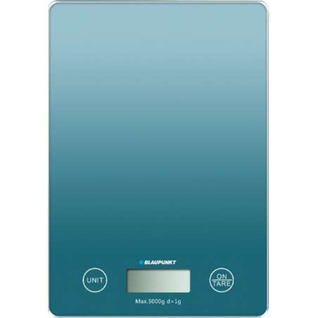 Balance de cuisine numérique Blaupunkt 5 kg avec plateau en verre - Écran LCD - Fonction tare - Haute précision (1 g) - Arrêt au