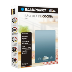 Balance de cuisine numérique Blaupunkt 5 kg avec plateau en verre - Écran LCD - Fonction tare - Haute précision (1 g) - Arrêt au