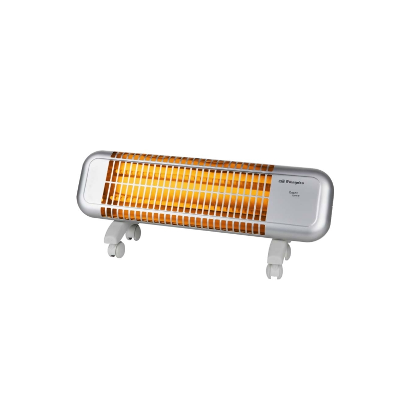 Chauffage à quartz Orbegozo BPM 0105 - Puissance 1200 W - Sécurité anti-basculement - 2 niveaux de chaleur - Roulettes de transp