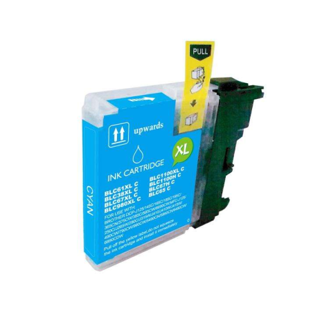 LOT de 50 VRAC - Brother LC980XL/LC1100XL/LC985XL Cartouche d'encre générique cyan - Remplace LC980C/LC1100C/LC985C
