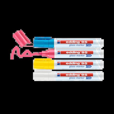 Marqueurs craie liquide Edding 95 x4 pointe ronde couleurs assorties