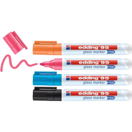 Edding 95 marqueurs craie liquide lot de 4 couleurs assorties