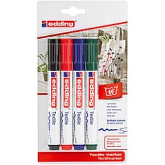 marqueurs Edding quatre couleurs emballés