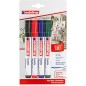 Edding 4500 Marqueurs Textiles Permanents Lot de 4