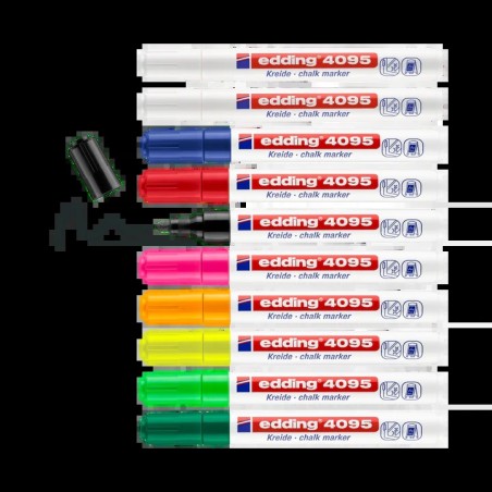 Marqueurs craie liquide Edding 4095 x10 pointe ronde couleurs
