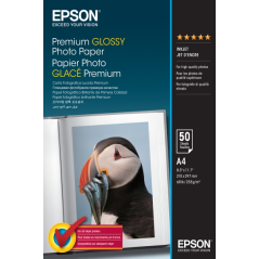 Epson Premium Glossy Photo Pack de 50 Hojas de Papel Fotografico - A4 - Gramaje de 255g/m2 - Acabado Brillante - Compatible con
