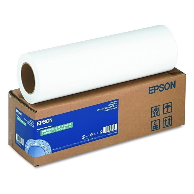 Rouleau de papier mat Epson Enhanced Matte pour traceur – 189 g, 432 mm x 30,5 m