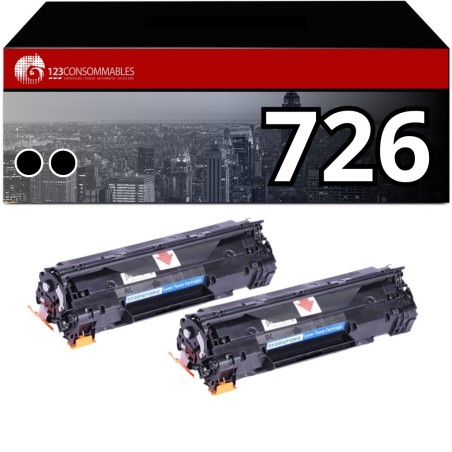 ✅ Pack toner compatible Canon 726 Noir Lot de 2 couleur Noir en stock