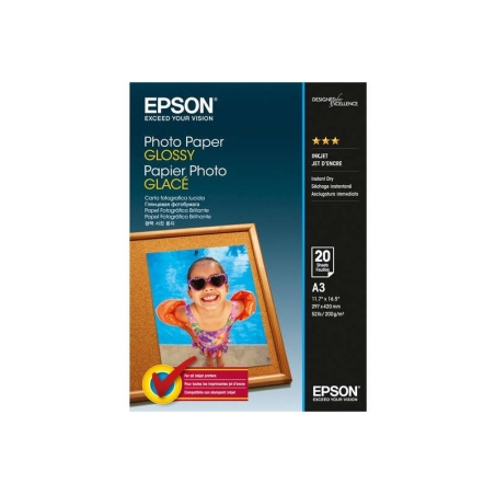 Papier Photo Epson Brillant A3 20 Feuilles - 297x420mm - 200gr