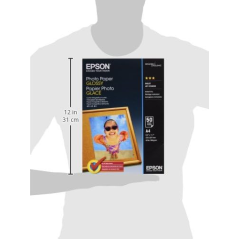 Epson Photo Glossy Pack de 50 Hojas de Papel Fotografico - A4 - Gramaje de 200g/m2 - Acabado Brillante - Compatible con Impresor