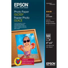 Epson Photo Glossy Pack de 500 Hojas de Papel Fotografico - 10x15cm - Gramaje de 200g/m2 - Acabado Brillante - Compatible con Im