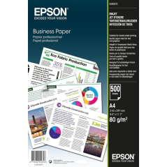 Epson Business Inkjet Papel A4 - 500 Hojas - Gramaje de 80g/m2 - Apto para Impresion a Doble Cara - Color Blanco