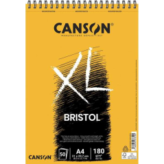 Canson Album Spirale XL Bristol Extra Lisse 50 Feuilles - 21x29,7 - 180gr - Couleur Blanc