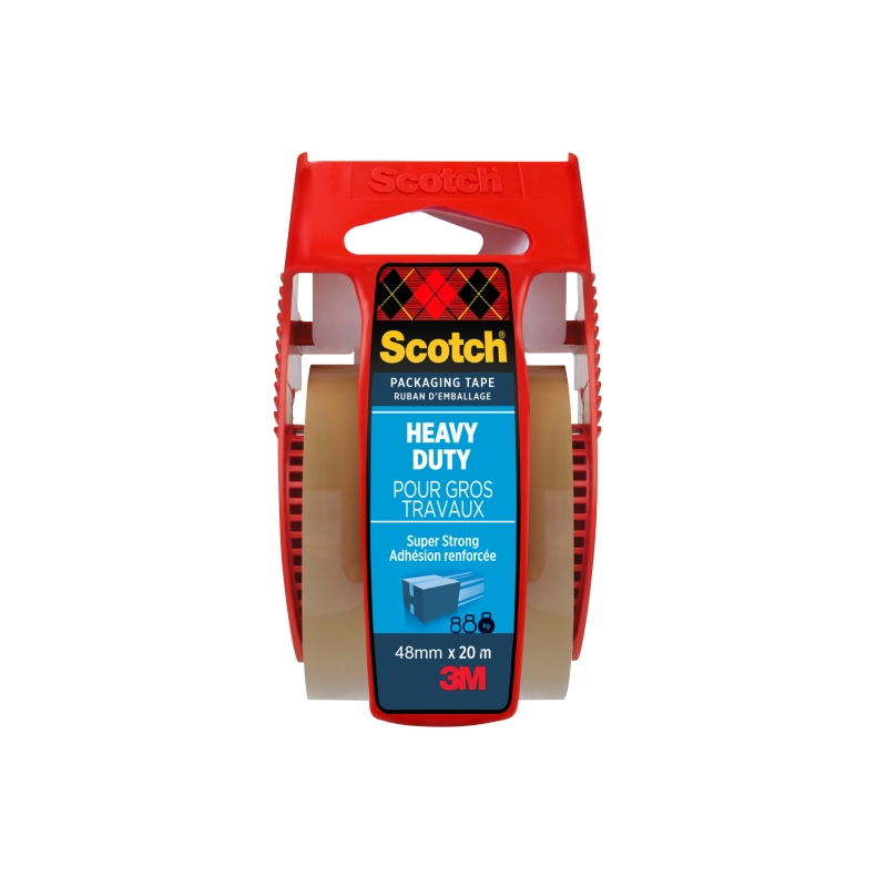 Ruban d'emballage Scotch - 48 mm x 20 m - Distributeur inclus - Transparent