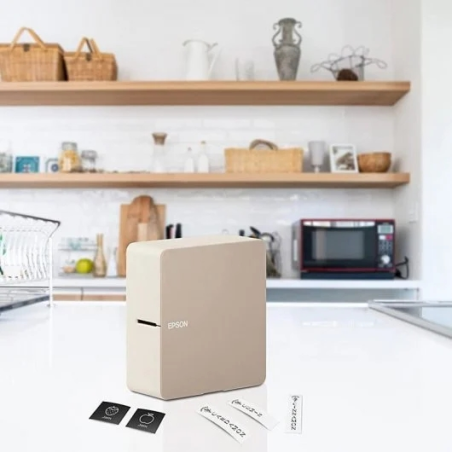 Imprimante d'étiquettes à transfert thermique portable Epson LabelWorks LW-C610 - Largeur de ruban jusqu'à 24 mm - Résolution ma