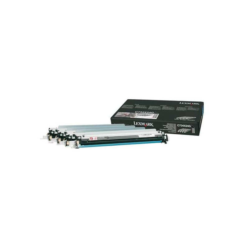 Lexmark C734X24G Pack de 4 tambours d'imagerie originaux noir, cyan, jaune et magenta - C734X24G
