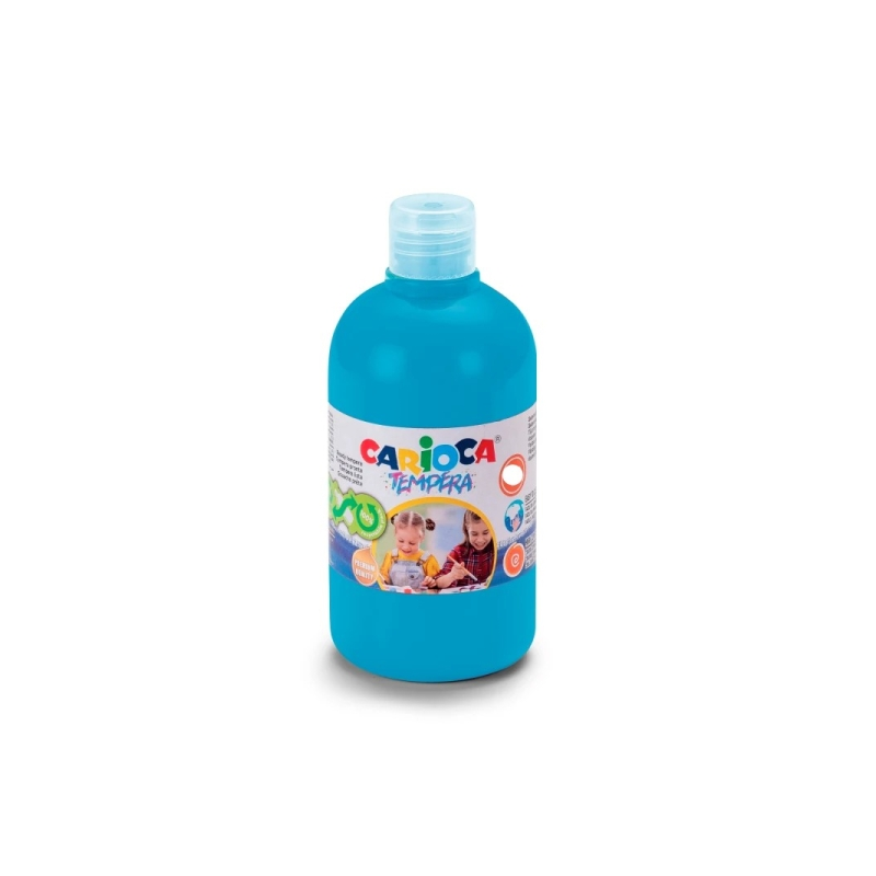 Carioca Pack de 6 Flacons Tempera - Couleurs Super Lavables - Facile à Mélanger - Applicable sur Matériaux Poreux - Haute Opacit