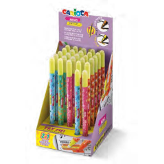 Carioca Memo Switch 2 en 1 Expositor con 25 Rotuladores + 2 para Probar - Una Punta Subraya y la otra Cambia de Color - Colores