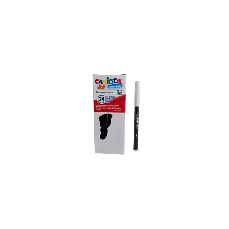 LOT de 24 Marqueur monochrome Carioca Joy - Corps rond - Encre super lavable - Pointe fine bloquée de 2,8 mm - Capuchon ventilé