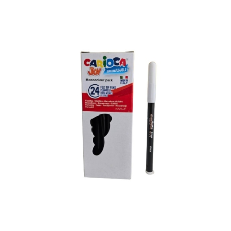 LOT de 24 Marqueur monochrome Carioca Joy - Corps rond - Encre super lavable - Pointe fine bloquée de 2,8 mm - Capuchon ventilé