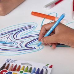 Boîte rigide Carioca Joy de 60 marqueurs - Pointe bloquée 2,8 mm - Capuchon ventilé - Lavable - Couleurs assorties