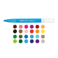 Boîte rigide géante Carioca de 30 marqueurs - Pointe 6 mm - Super lavable - Couleurs assorties