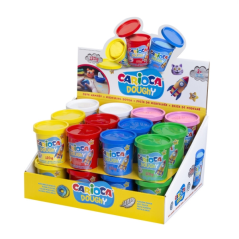 Présentoir Carioca Doughy avec 26 boîtes de 120 g de pâte à modeler - Souple et flexible - Facile à pétrir et à modeler - Idéal