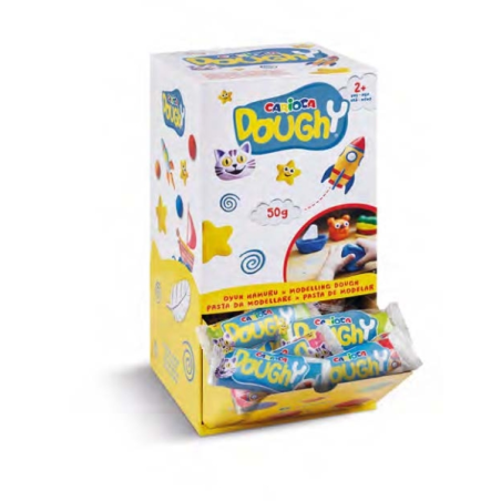 Carioca Doughy Expositor con 48 Paquetes de Pasta de Modelar 50gr - Blanda y Flexible - Facil de Amasar y Moldear - Ideal para I