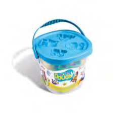 Carioca Doughy Cubo con 3 Paquetes de Pasta de Modelar 50gr + 4 Moldes - Blanda y Flexible - Facil de Amasar y Moldear - Ideal p