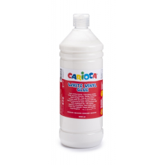 Colle Blanche Carioca 1L - Couvercle avec Distributeur - Convient pour Papier et Carton - Séchage Transparent - Couleur Blanc
