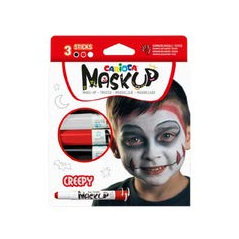 Masque Carioca Creepy Pack de 3 couleurs de peau - Couleurs vives - Lavable - À base d'eau - Comprend deux tutoriels étape par é