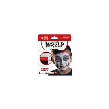 Masque Carioca Creepy Pack de 3 couleurs de peau - Couleurs vives - Lavable - À base d'eau - Comprend deux tutoriels étape par é