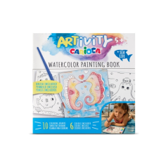 Carioca Artivity Acuarelas Sea Life Libro para Colorear con Acuarelas - Cada Pagina contiene una Paleta con 6 Colores de Acuarel
