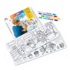 Carioca Artivity Rotuladores Libro con 40 Pegatinas para Colorear + 4 Rotuladores Bicolor - 8 Escenarios para Colorear