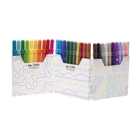 Lot de 30 feutres Carioca Fineliner - Pointe acétal blanche 0,5 mm - Couleurs assorties
