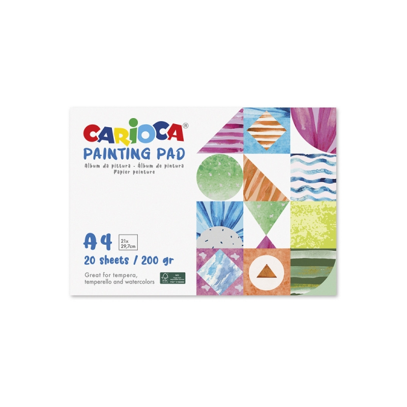 Carioca Bloc de Pintura A4 con 20 Hojas - Papel de 200gr - No Deja que los Colores Traspasen