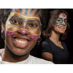 Carioca Mask Up Metallic & Neon Pack de 12 blisters de 2 crayons chacun - Lumineux et lavable - À base d'eau - Miscible - Couleu