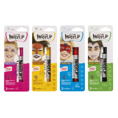 Carioca Mask Up Surt Lot de 12 ampoules colorées pour stick cutané - Couleurs vives - Lavable - À base d'eau - Testé dermatologi