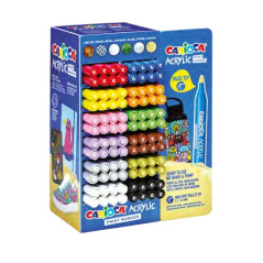 Carioca Acrylic Expositor con 96 Marcadores de Pintura Acrilica - Punta Maxi - Tinta a Base de Agua - Alta Cobertura - Colores S