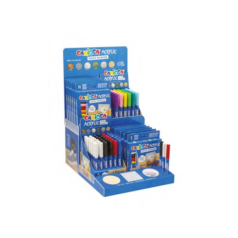 Présentoir acrylique Carioca Assortiment de marqueurs acryliques