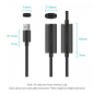 Câble d'extension USB 2.0 Vention - Longueur : 20 m - Connecteurs USB-A mâle et femelle - Vitesse jusqu'à 480 Mbps - Noir